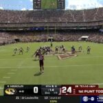 Tyler White lines up for a punt during Texas A&M's game against Mizzou.